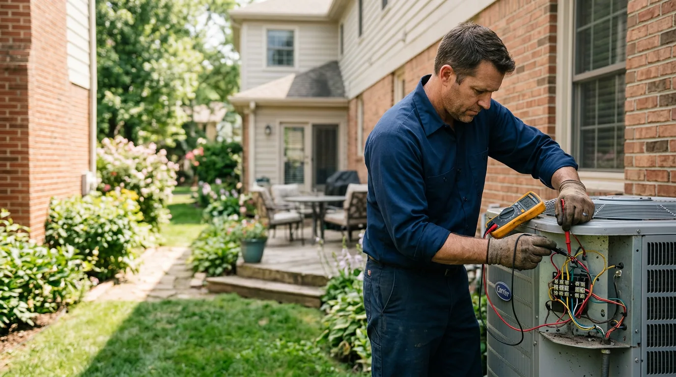 HVAC technician working near Bay City, WI